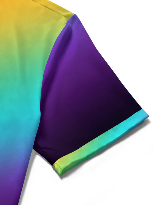 men's tie dye shirt close-up short sleeve