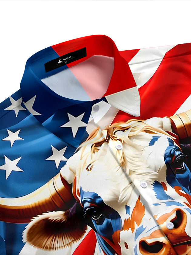 men's USA print shirt side view