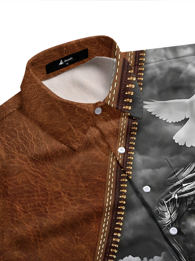 men's short sleeve shirt side view