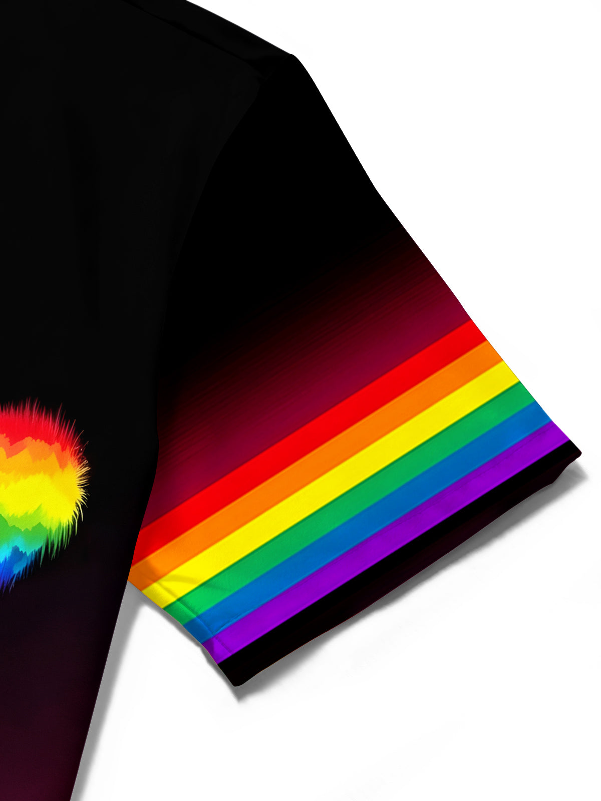 men's gradient print shirt close-up short sleeve