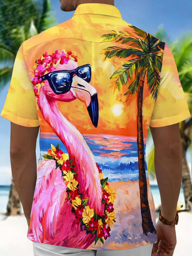 men's aloha shirt back view