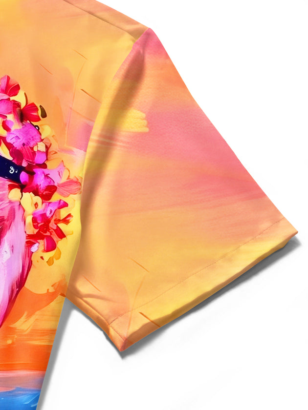men's Hawaiian shirt close-up short sleeve