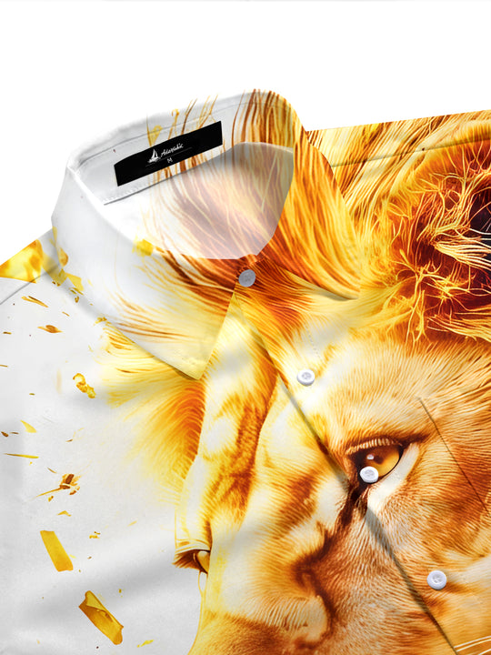 men's graphic art shirt side view