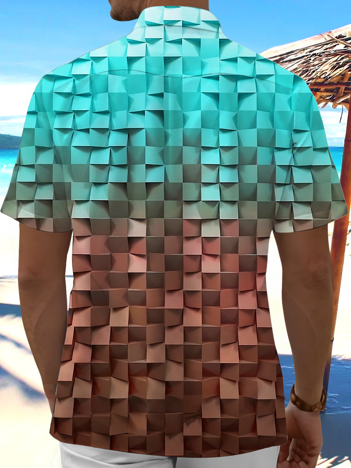 men's ombre effect shirt back view