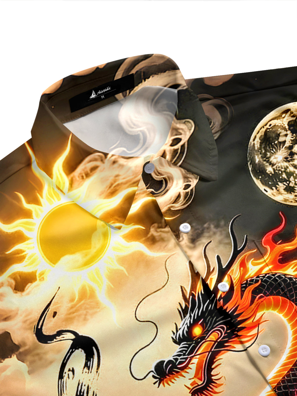men's Chinese dragon shirt side view