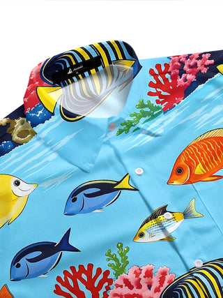 Hawaiian Fish Men's Pocket Short Sleeve Shirts
