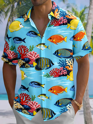 Hawaiian Fish Men's Pocket Short Sleeve Shirts