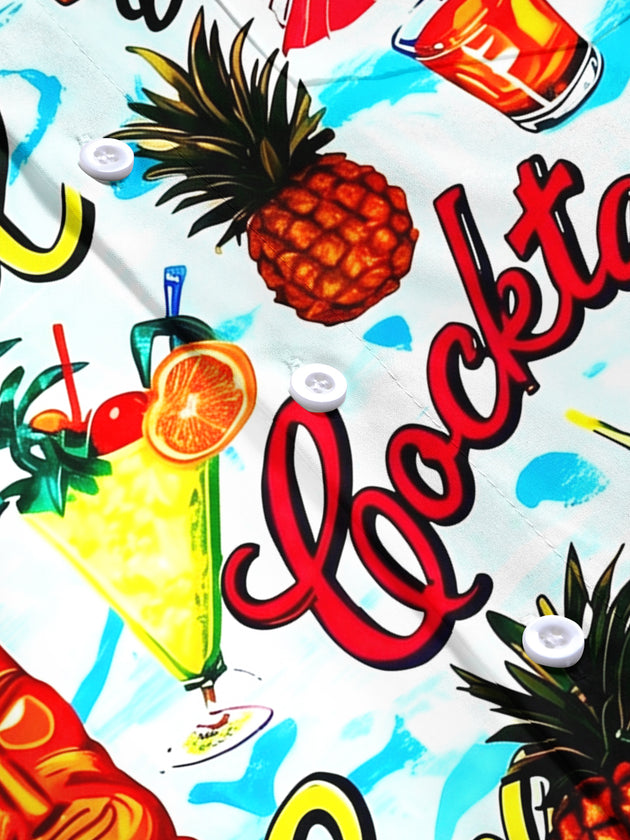 men's Hawaiian short sleeve flat lay shirt