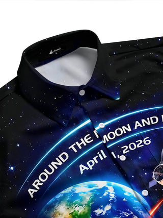 men's graphic art shirt side view