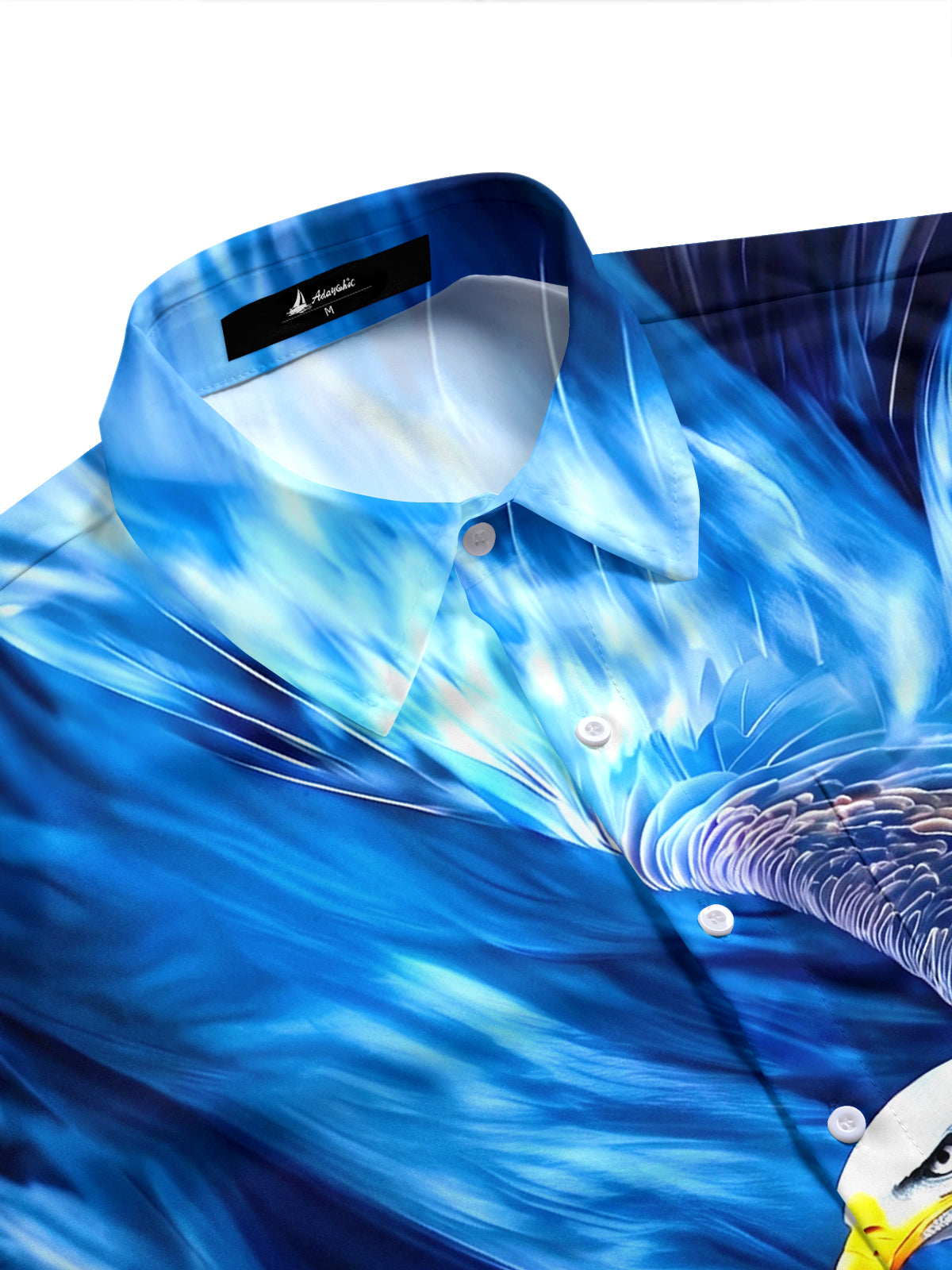 Men's eagle print short sleeve shirt side view