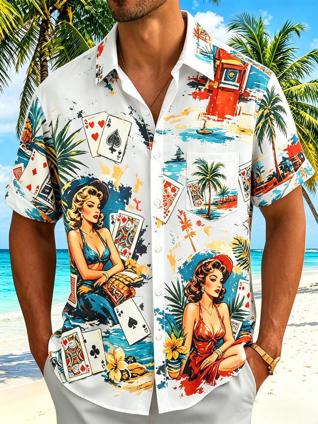 men's aloha shirt back view