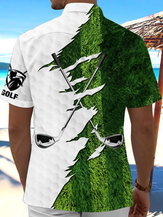 men's athletic print shirt back view