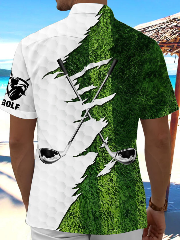 men's athletic print shirt back view