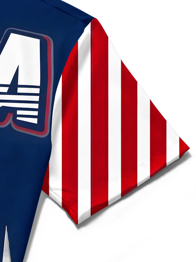 men's American sport shirt side view