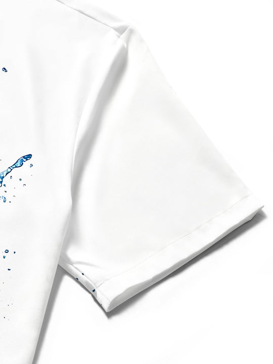 Turtle Print Men's Pocket Short Sleeve Shirts