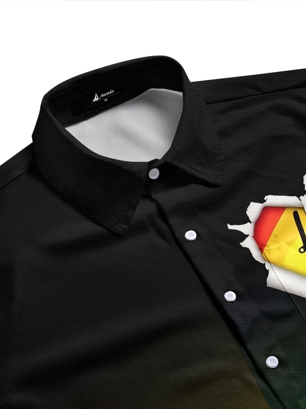 Pride Month Gradient Print Men's Pocket Short Sleeve Shirts