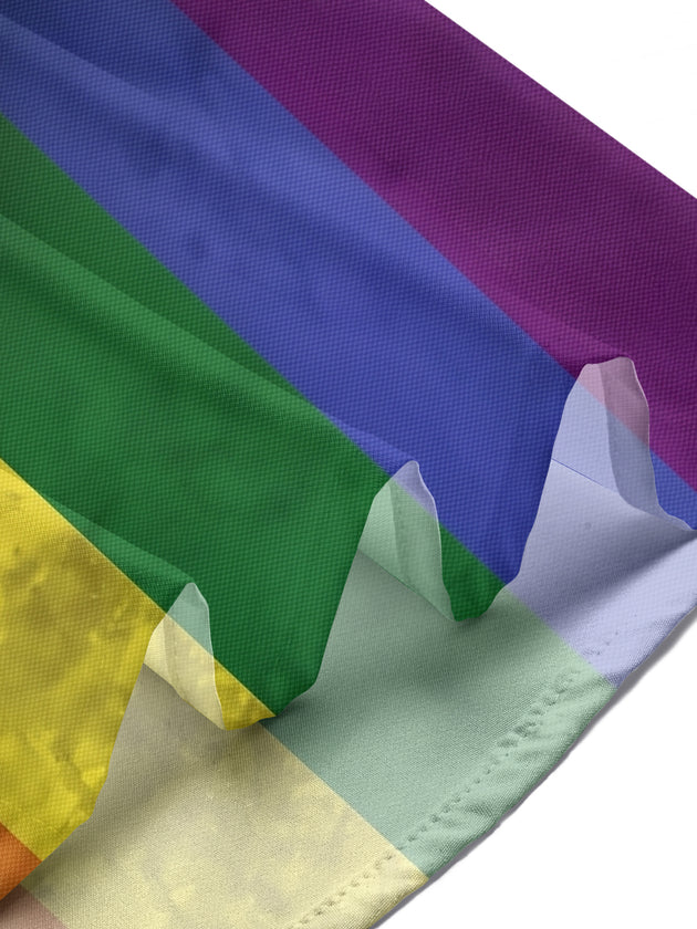 Pride Month Gradient Print Men's Pocket Short Sleeve Shirts
