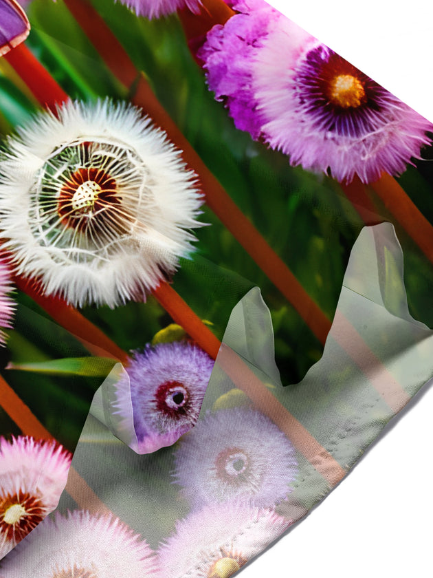 Dandelion And Colorful Moth Art Insect Plant Men's Pocket Short Sleeve Shirts