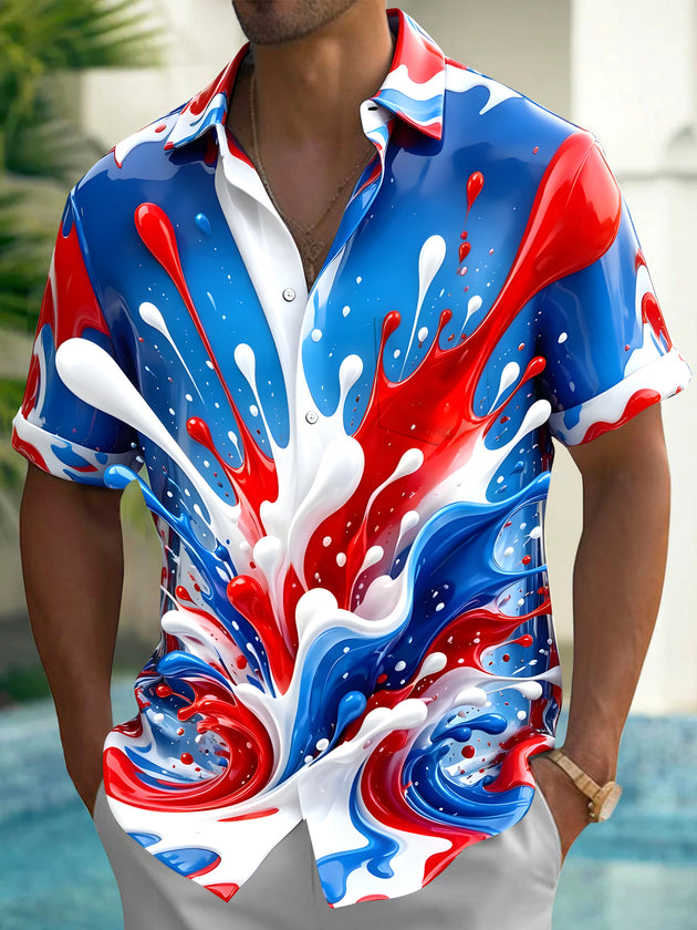 Tie Dye Men's Pocket Short Sleeve Shirts