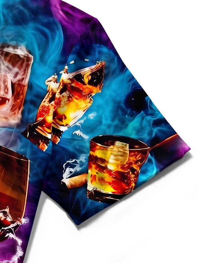 Whiskey Cigar Smoke Men's Pocket Short Sleeve Shirts