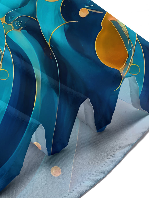 Art Nouveau Sun And Waves Men's Pocket Short Sleeve Shirts