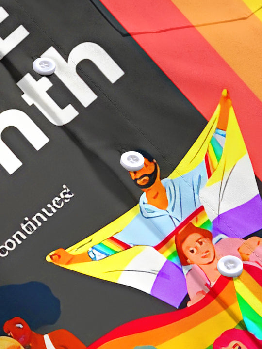 Pride Month Colorful Fun Men's Pocket Short Sleeve Shirts