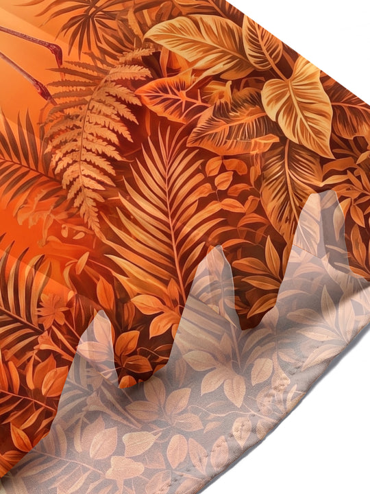 Hawaiian Tropical Sunset Gradient Flamingo Men's Pocket Short Sleeve Shirts