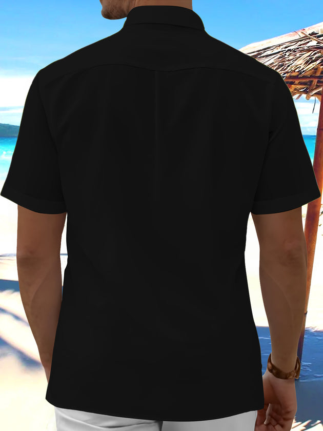 Horse Racing Men's Pocket Short Sleeve Shirts
