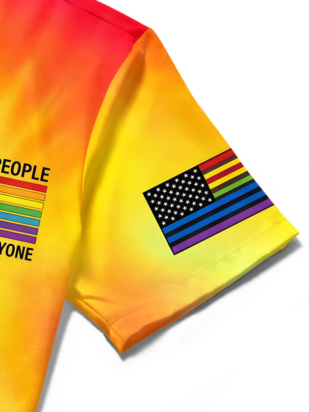 Pride Month Colorful Gradient Eagle Men's Pocket Short Sleeve Shirts