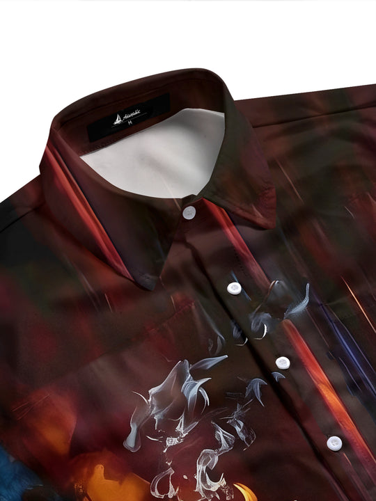 Dark Skull & Whiskey Bar Men's Pocket Short Sleeve Shirts