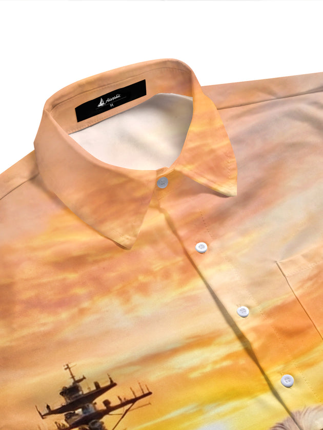 Aircraft Carrier Pilot Eagle Men's Pocket Short Sleeve Shirts
