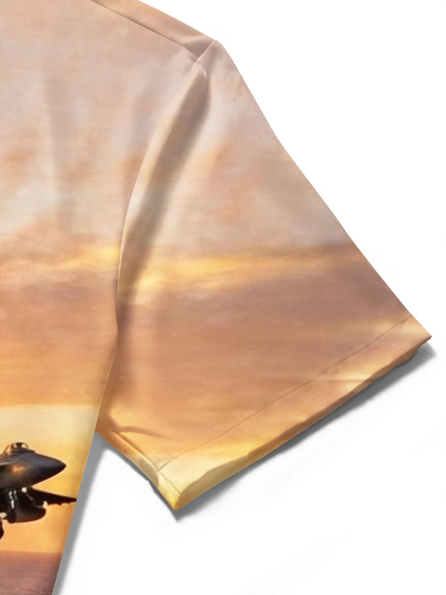 Aircraft Carrier Pilot Eagle Men's Pocket Short Sleeve Shirts
