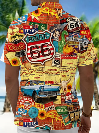 Route 66 Vintage Men's Pocket Short Sleeve Shirts