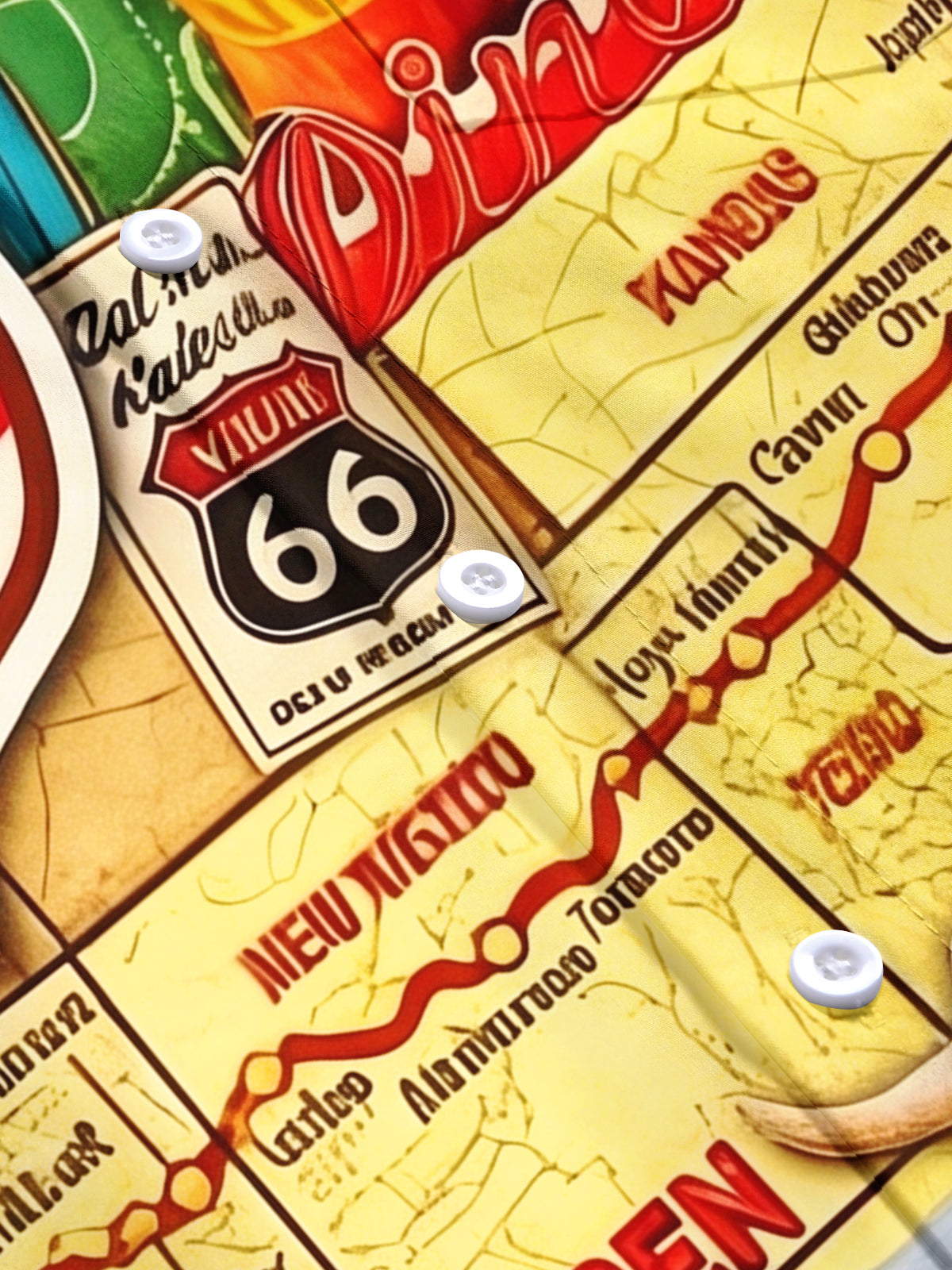 Route 66 Vintage Men's Pocket Short Sleeve Shirts