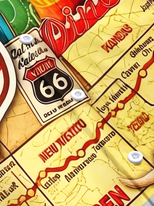 Route 66 Vintage Men's Pocket Short Sleeve Shirts