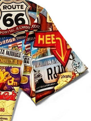 Route 66 Vintage Men's Pocket Short Sleeve Shirts