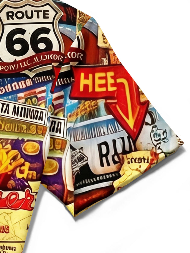 Route 66 Vintage Men's Pocket Short Sleeve Shirts