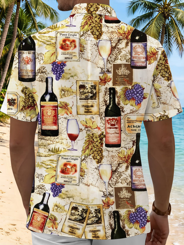 Wine Estate Men's Pocket Short Sleeve Shirts