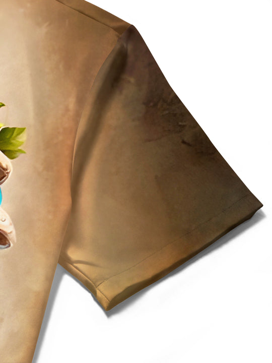 Mushroom Forest Old Man Men's Pocket Short Sleeve Shirts