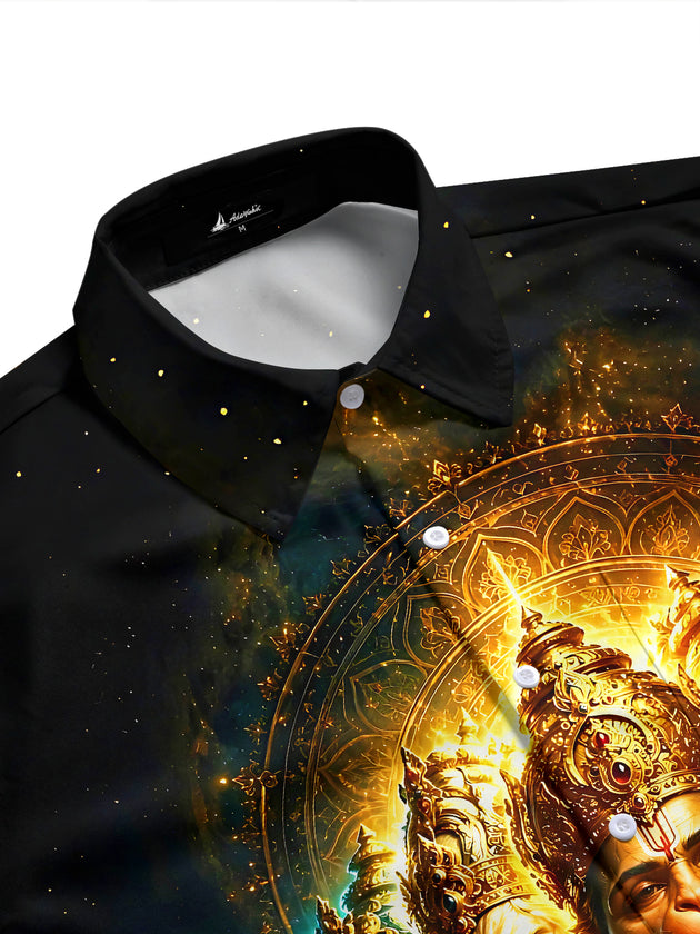 Dark Hanuman Multi-Faced Deity Men's Pocket Short Sleeve Shirts
