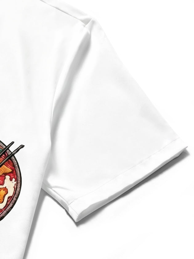 Fun Food Ramen Men's Pocket Short Sleeve Shirts