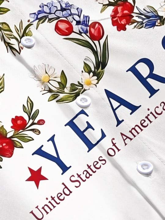 USA 250th Anniversary Gradient Tie Dye Flag Independence Day Men's Pocket Short Sleeve Shirts