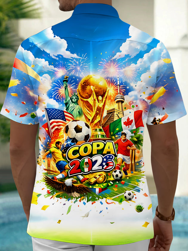 2026 Copa America Football Sport Men's Pocket Short Sleeve Shirts