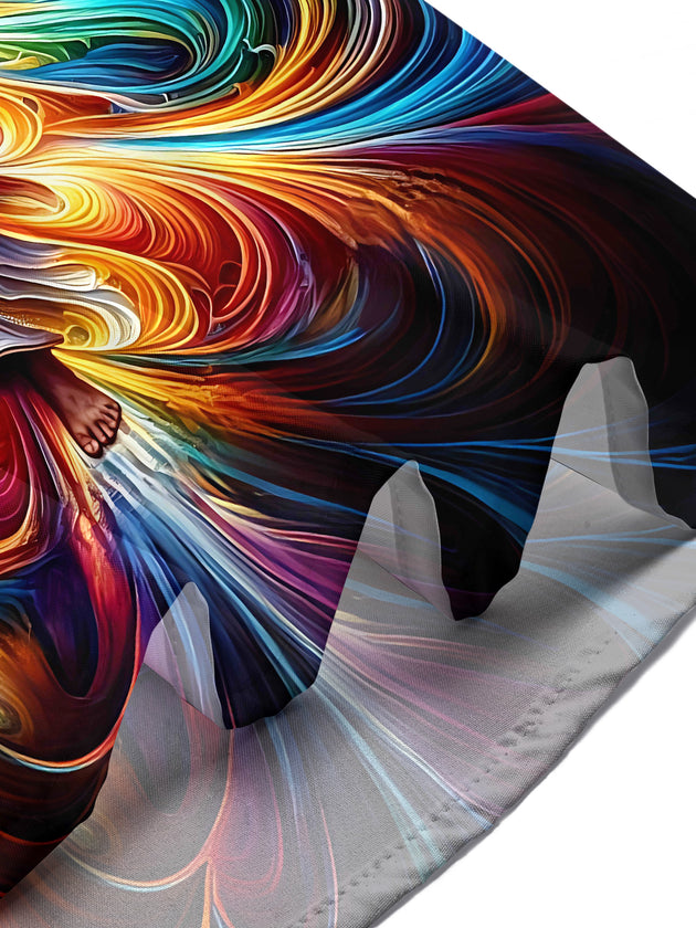 Colorful Swirl Jesus Art Men's Pocket Short Sleeve Shirts