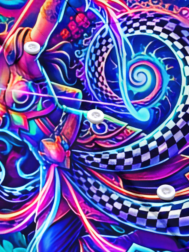 Psychedelic Abstract Archer Men's Pocket Short Sleeve Shirts
