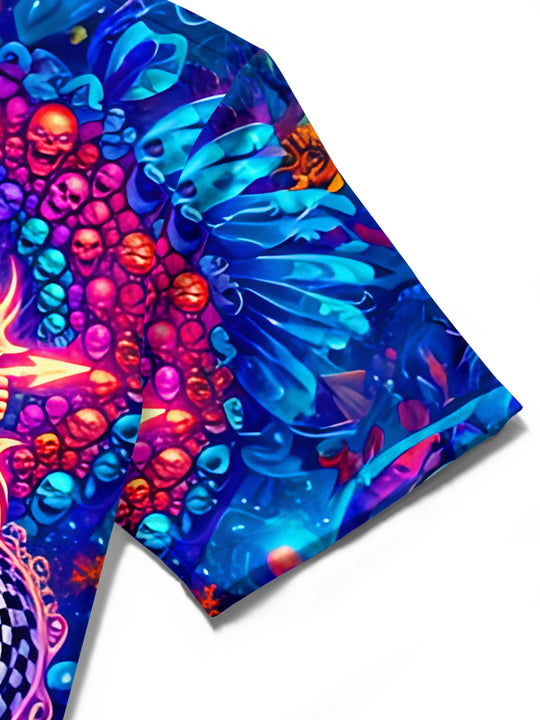 Psychedelic Abstract Archer Men's Pocket Short Sleeve Shirts