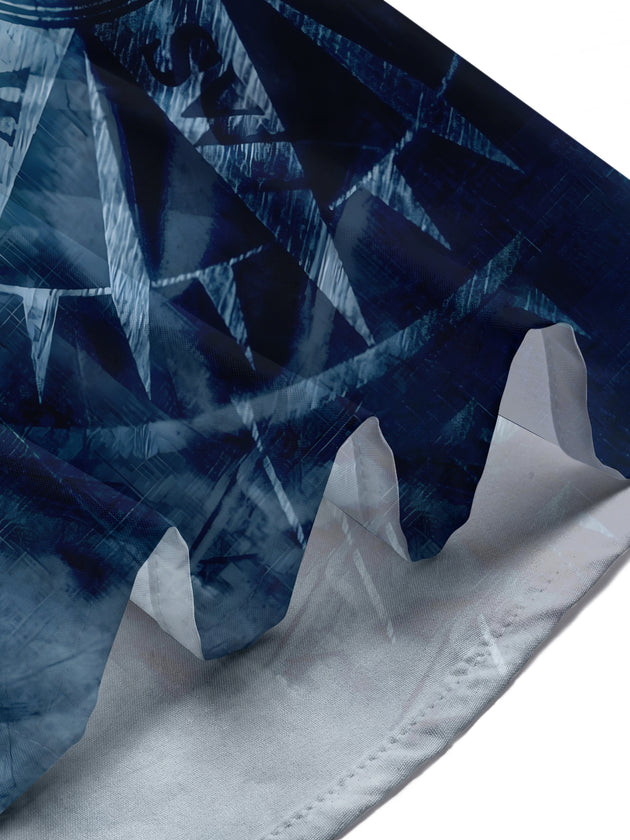 Nautical Anchor Compass Gradient Men's Pocket Short Sleeve Shirts