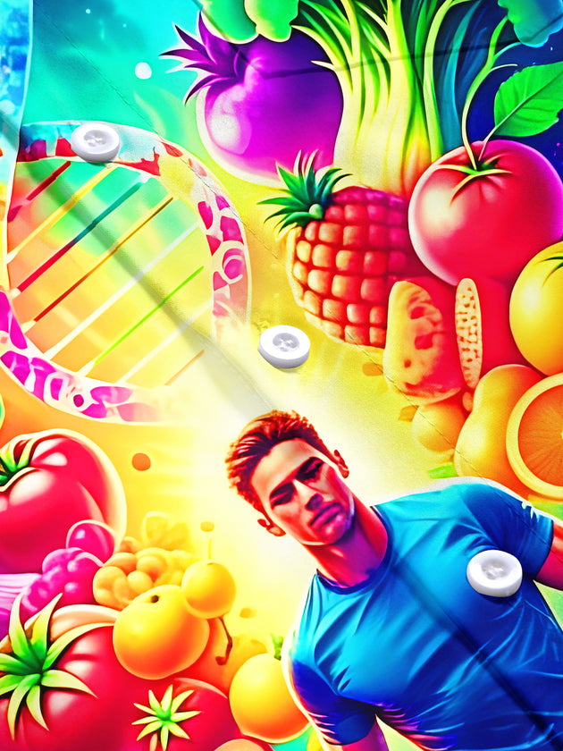 Colorful Fitness Sports Healthy Balanced Nutrition DNA Men's Pocket Short Sleeve Shirts