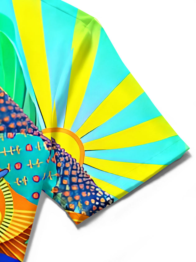 Abstract Flip-flops Tribal Art Tropical Hawaiian Men's Pocket Short Sleeve Shirts