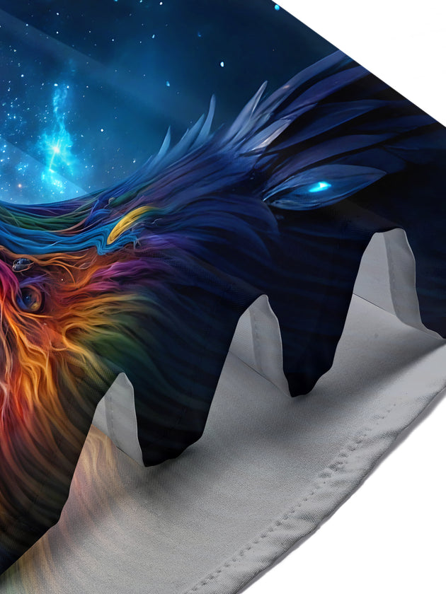 Dark Cosmic Starry Sky Human Face Art Men's Pocket Short Sleeve Shirts